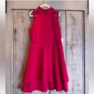 Magenta NICKIE LEW SZ 10 dress with sheer cutouts